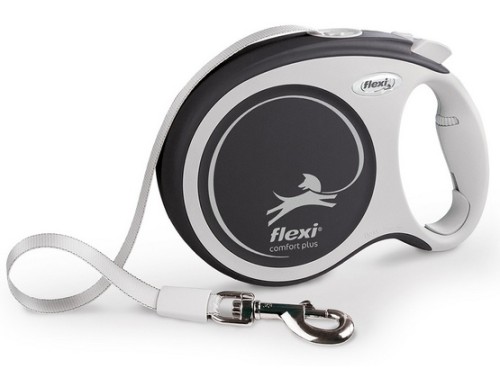 Flexi New Comfort Plus Smycz taśma L 8m szara