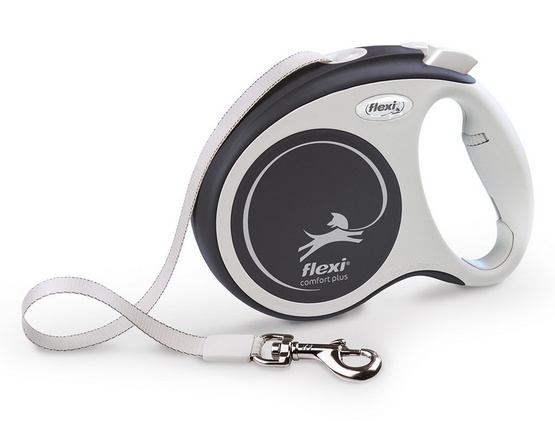 Flexi New Comfort Plus Smycz taśma M 5m szara