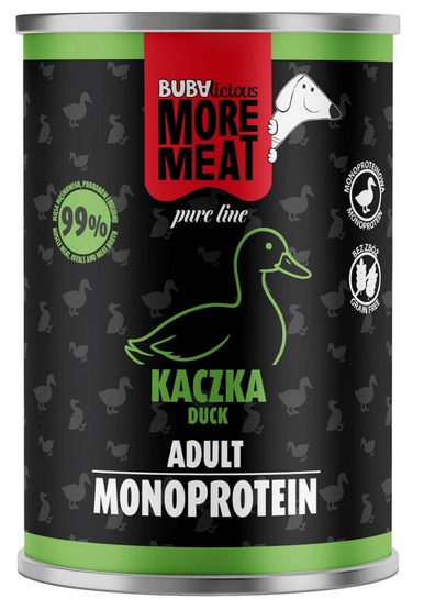 BUBAlicious Pies More Meat Mono kaczka puszka 400g