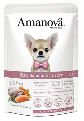 Amanova Dog Adult Tasty Salmon & Turkey - łosoś i indyk saszetka 300g [P06]