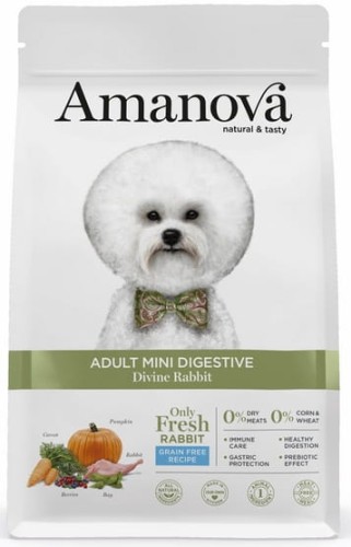 Amanova Dog Adult Mini Digestive Divine Rabbit - królik 800g