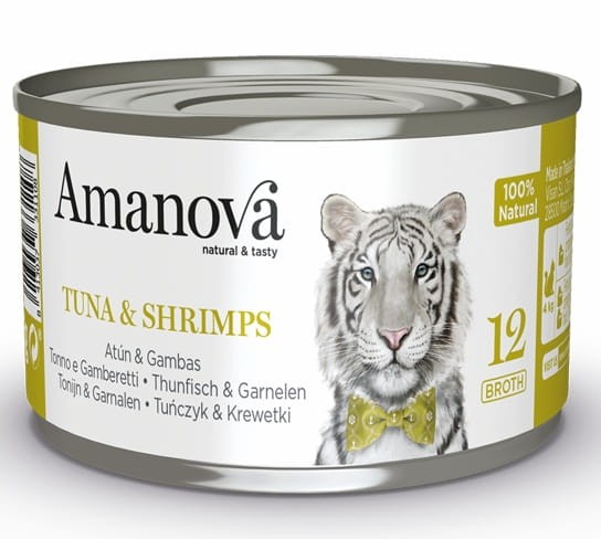 Amanova Cat Tuna & Shrimps - tuńczyk i krewetki w bulionie puszka 70g [12]