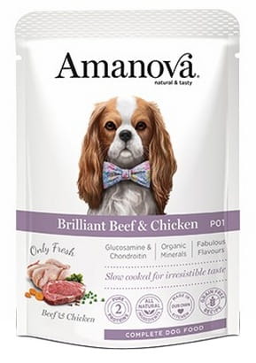 Amanova Dog Adult Brilliant Beef & Chicken - wołowina i kurczak saszetka 100g [P01]