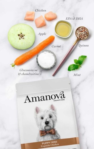 Amanova Dog Puppy Mini Exquisite Chicken - kurczak 500g