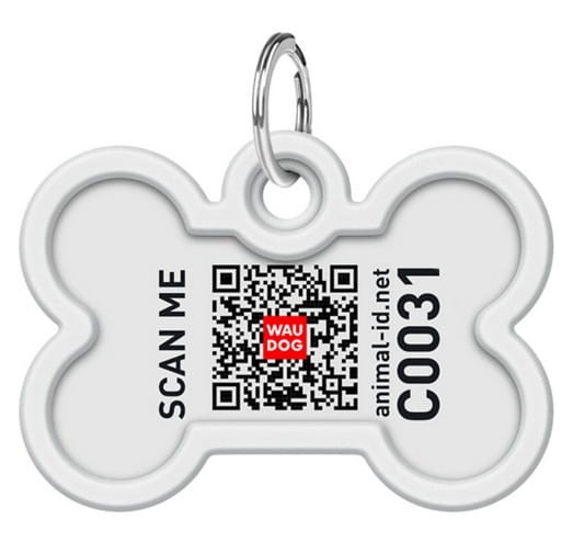 Collar WauDog Smart ID Zawieszka z QR-paszportem kość 4x3cm geometria