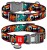 Collar WauDog Nylon Obroża nylonowa z QR-paszportem, plastikowy fastex, wzór ZĘBATE POTWORY, L 25mm/33-49cm