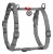 Collar WauDog Re-Cotton Szelki z rączką z regenerowanej bawełny anatomiczne w kształcie litery H, odblaskowe z QR-paszportem, plastikowy fastex, L szare