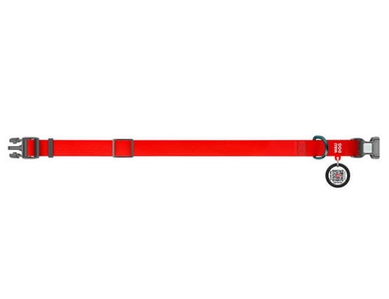 Collar Waterproof Obroża wodoodporna z QR-paszportem, plastikowy fastex, M 20mm/28-40cm czerwona
