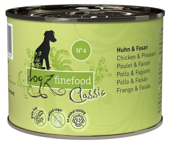 Dogz Finefood Classic N.04 Kurczak i bażant puszka 200g