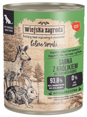 Wiejska Zagroda Leśne Smaki Sarna z królikiem puszka 800g