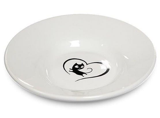 Yarro/Moderna Miska ceramiczna dla kota z serduszkiem biała [Y2752]
