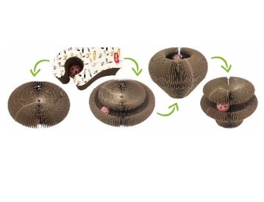 Zolux Chatouille Drapka tekturowa składana łapka z piłką i kocimiętką