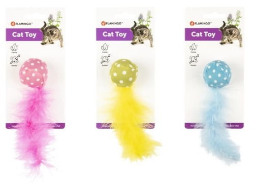 Flamingo Piłeczka z piórkiem kolor mix