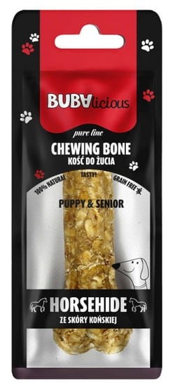 BUBAlicious Pure Line kość do żucia Puppy & Senior ze skóry końskiej 12 cm [8717]