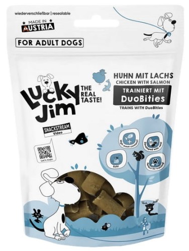 Lucky Jim DuoBities Kurczak i łosoś 70g