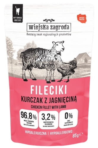 Wiejska Zagroda Kot Fileciki kurczak z jagnięciną saszetka 85g